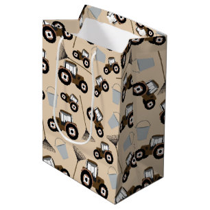 Tractor Truck Pattern Farm Equipment  Medium Gift Bag