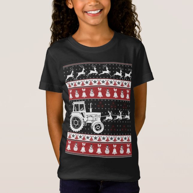 Tractor Ugly Christmas Sweater Xmas (Front)