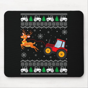 Tractor Ugly Christmas Tree Holiday Funny Xmas Boy Mouse Mat