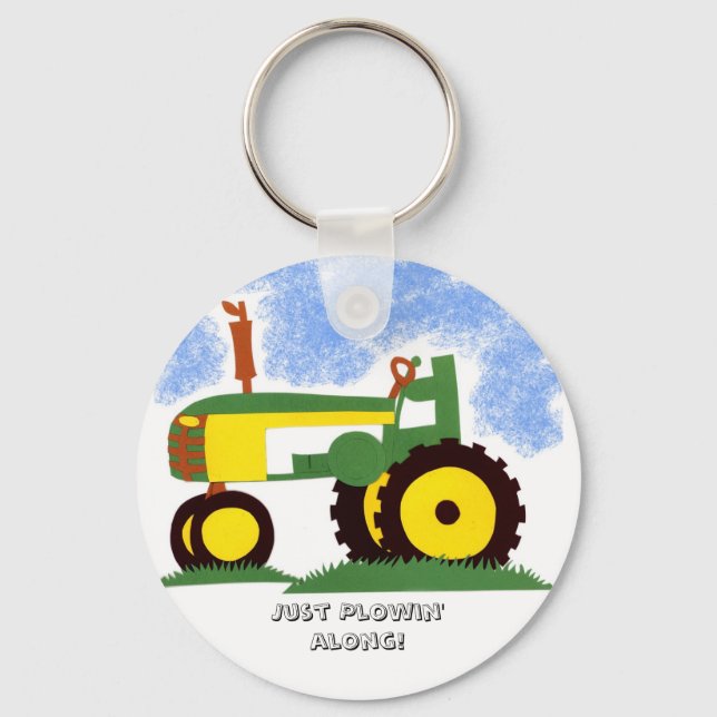 Tractor under Blue Sky Key Ring (Front)