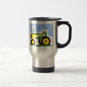 Tractor under Blue Sky Travel Mug