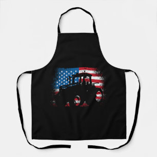 Tractor USA Flag design for Patriotic Farmer Apron