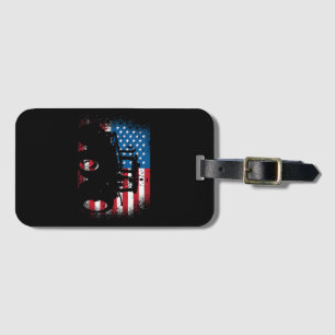 Tractor USA Flag design for Patriotic Farmer Luggage Tag
