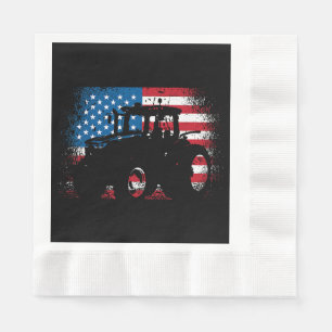 Tractor USA Flag design for Patriotic Farmer Napkin