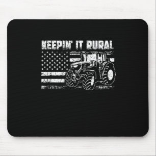 Tractor USA Flag Patriotic Farmer Farming Mouse Mat