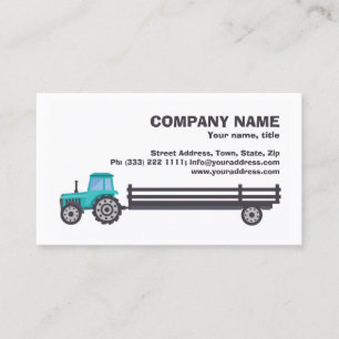 Tractor With A Trailer - Farm Supply Simple White Business Card