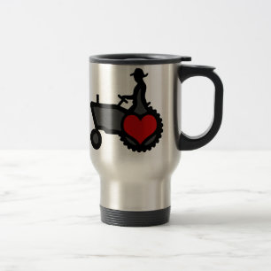 Tractor with Heart  Love the Country Travel Mug