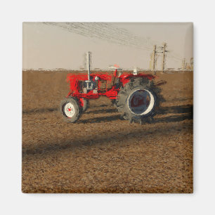Tractor y tierras de labranza magnet
