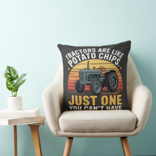 Tractors Are Like Potato Chips Cushion