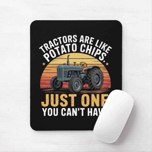 Tractors Are Like Potato Chips Mouse Mat (With Mouse)
