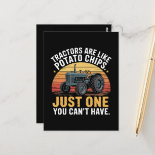 Tractors Are Like Potato Chips Postcard