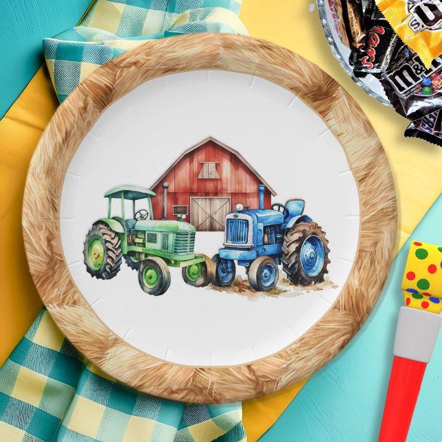 Tractors Farm Birthday Paper Plates (Creator Uploaded)