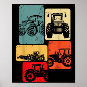 Tractors Farm Kids Boys Poster