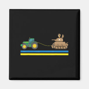 Tractors over Tanks Ukraine I stand with Ukraine Magnet