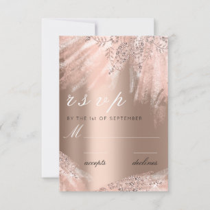 Tracy1 RSVP Rose Gold Glitter Dress Bridal Card