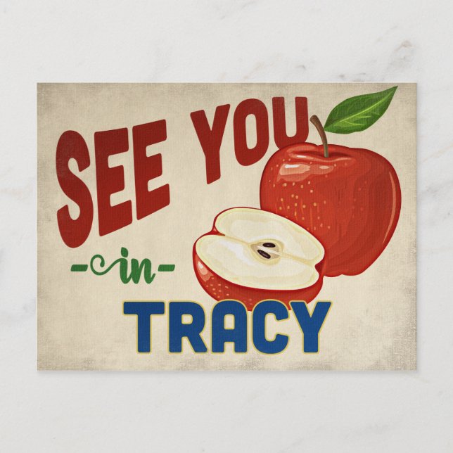 Tracy California Apple - Vintage Travel Postcard (Front)