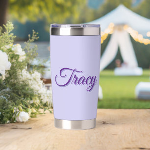 Tracy Girls Name In Purple, Insulated Tumbler