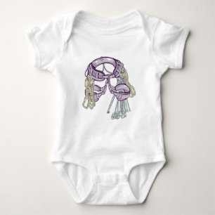 Trad climbing harness and equipment baby bodysuit