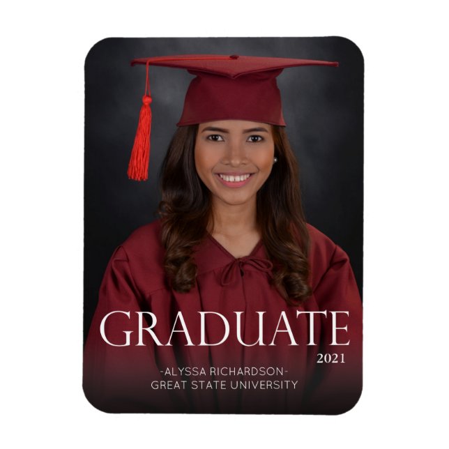 Trad Graduate 2 & Photo Graduation Magnet Darker (Vertical)
