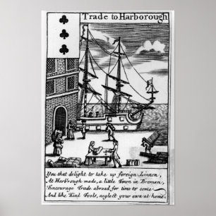 Trade at Harborough, English playing card Poster
