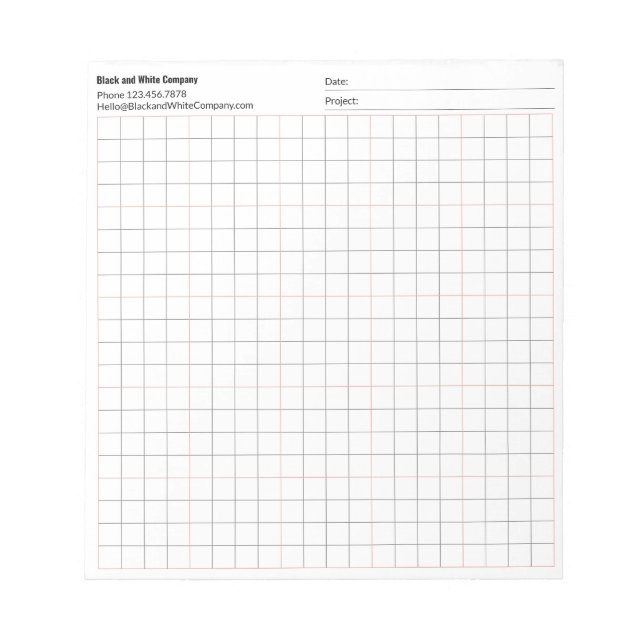 Trade Building Project Date 4x4 Grid Graph Notepad (Front)