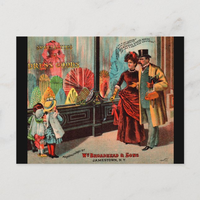 trade card William Broadhead & Sons dress goods (Front)