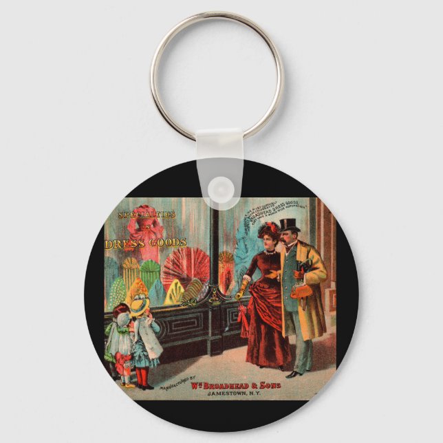 trade card William Broadhead & Sons dress goods Key Ring (Front)