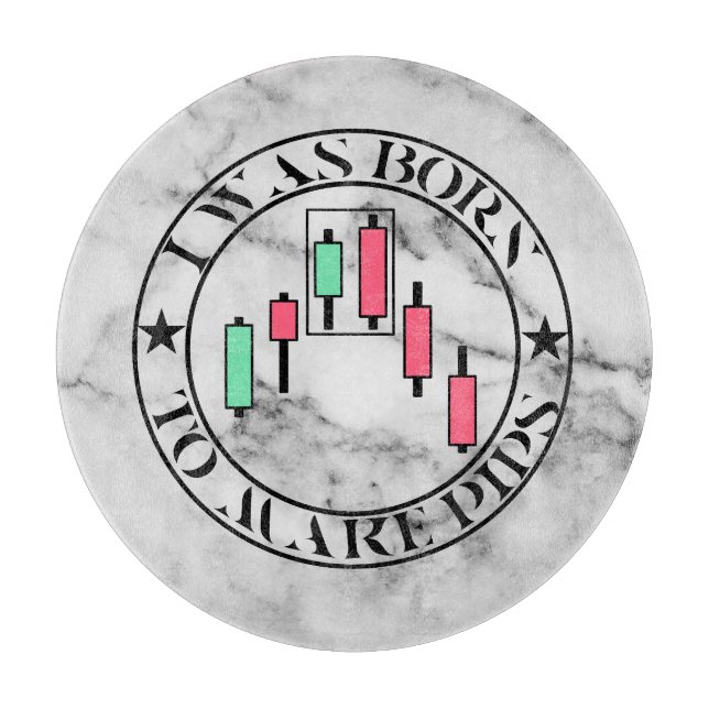 Trade Design | Bearish pattern Marble | Pips Cutting Board (Front)