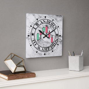 Trade Design   Bearish pattern Marble   Pips Square Wall Clock