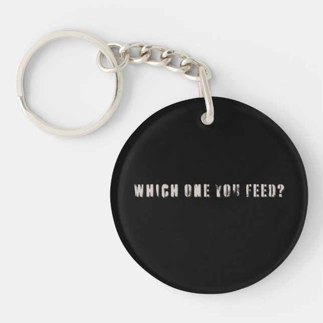 Trade Design | White Wolf | 2 sided Key Ring (Front)