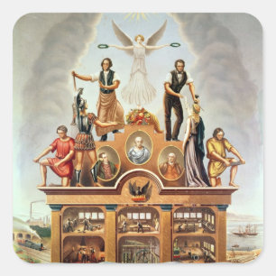 Trade Emblem of the Amalgamated Society Square Sticker