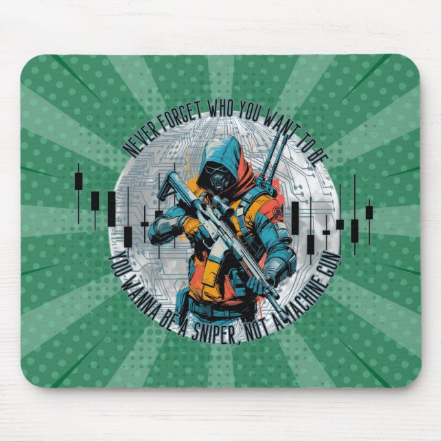 Trade Motivation | Cyberpunk Sniper | Fantasy  Mouse Mat (Front)