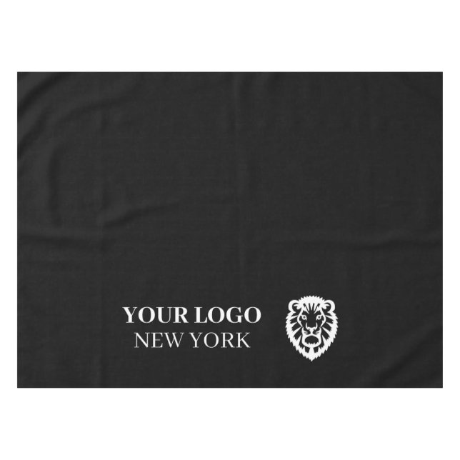 Trade Show Black Table Cover Business Logo Tablecloth (Front (Horizontal))