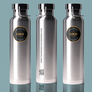 Trade show giveaway Simple Business Logo QR code Water Bottle