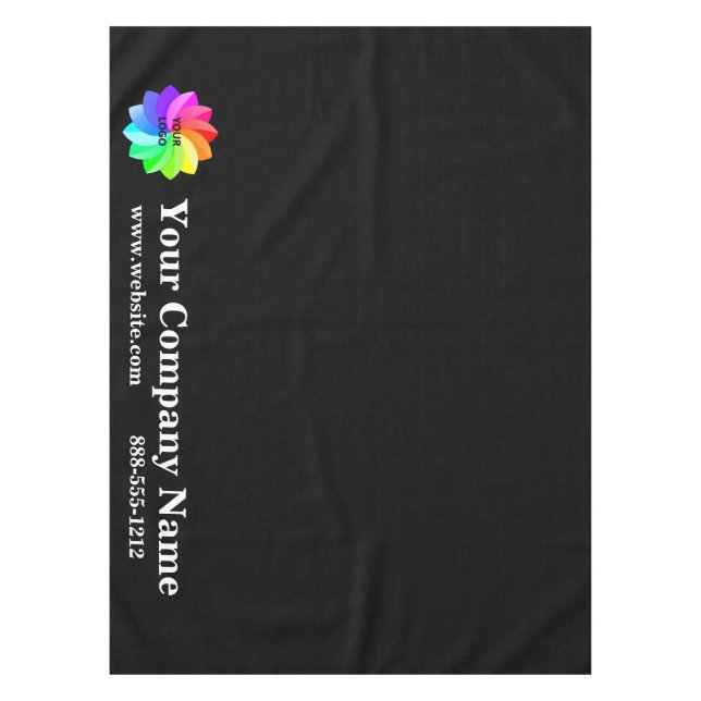 Trade Show Tablecloth Custom Logo Black (Front)