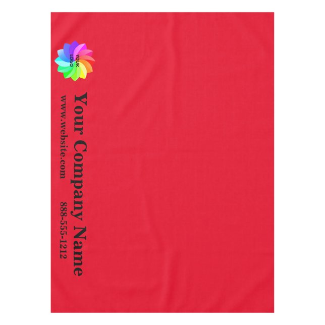 Trade Show Tablecloth Custom Logo Red (Front)
