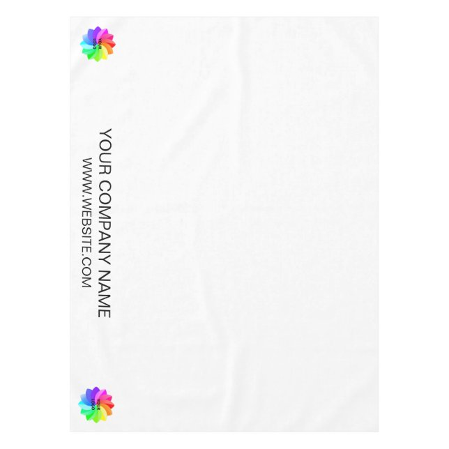 Trade Show Tablecloth Custom Logo White (Front)