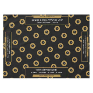 Trade Show Tablecloth Logo Gold Black 52"x70"