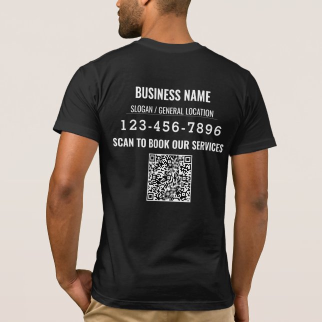 Trade Show Welcome Business Logo QR code T-Shirt (Back)