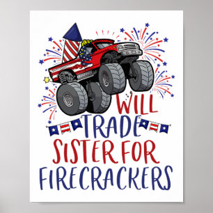 Trade Sister For Firecracker Us Flag 4th Of July B Poster