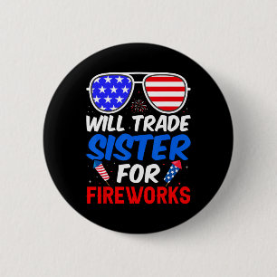 Trade Sister For Fireworks 4th Of July Feminist 1 6 Cm Round Badge