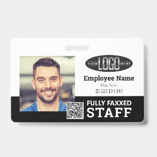 Trade Staff Photo ID Vaxxed QR Code  Badge