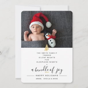Traded Silent Nights Fun Holiday Baby Announcement