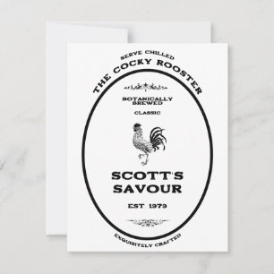 Trademark, the cocky rooster, customisable card