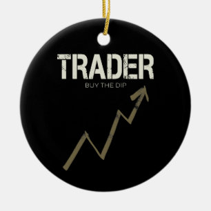 Trader Buy The Dip Day Trader And Cryptocurrency Ceramic Tree Decoration