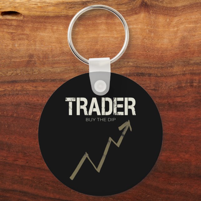 Trader Buy The Dip Day Trader And Cryptocurrency Key Ring (Front)