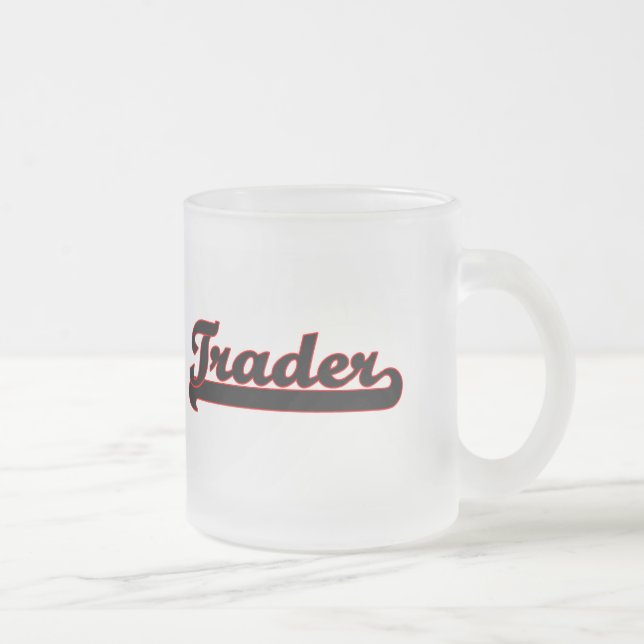 Trader Classic Job Design Frosted Glass Coffee Mug (Right)