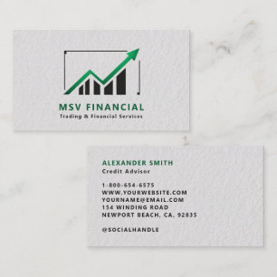 Trader Graph Green Black Sleek Modern Professional Business Card
