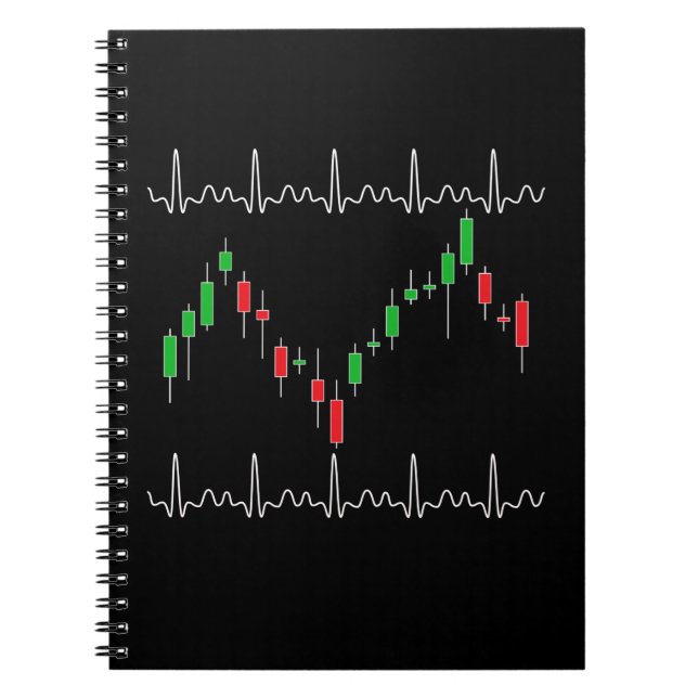 Trader Heartbeat Pulse Crypto Notebook (Front)