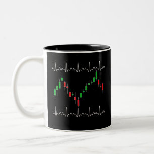 Trader Heartbeat Pulse Crypto Two-Tone Coffee Mug